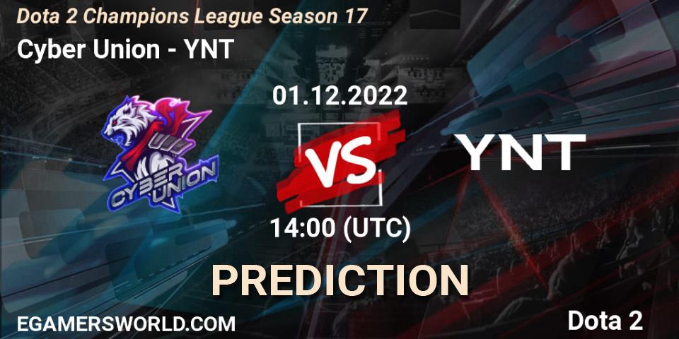 Cyber Union contre YNT : prédiction de match. 01.12.22. Dota 2, Dota 2 Champions League Season 17
