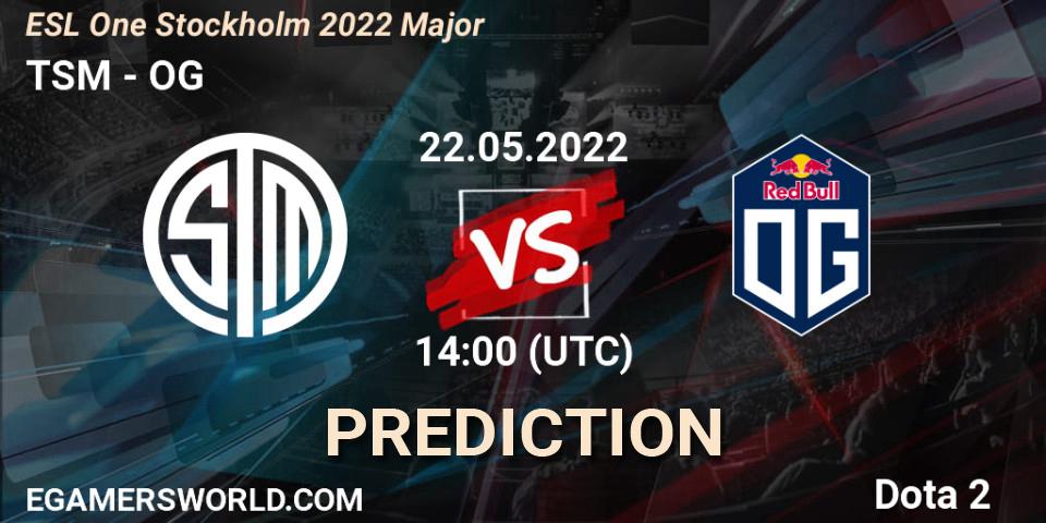 TSM contre OG : prédiction de match. 22.05.2022 at 14:02. Dota 2, ESL One Stockholm 2022 Major