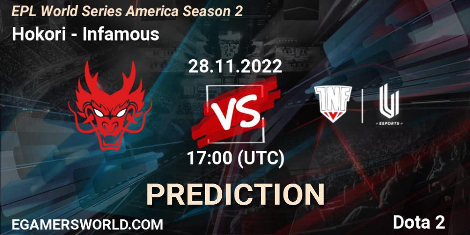 Hokori contre Infamous : prédiction de match. 28.11.22. Dota 2, EPL World Series America Season 2