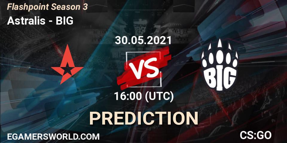 Astralis contre BIG : prédiction de match. 30.05.2021 at 16:00. Counter-Strike (CS2), Flashpoint Season 3