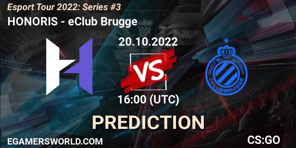 HONORIS contre eClub Brugge : prédiction de match. 20.10.2022 at 16:00. Counter-Strike (CS2), Esport Tour 2022: Series #3