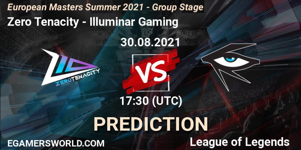 Zero Tenacity contre Illuminar Gaming : prédiction de match. 30.08.2021 at 17:30. LoL, European Masters Summer 2021 - Group Stage