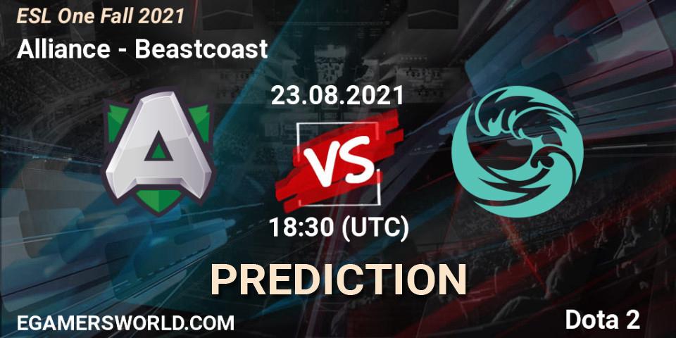 Alliance contre Beastcoast : prédiction de match. 23.08.2021 at 18:30. Dota 2, ESL One Fall 2021