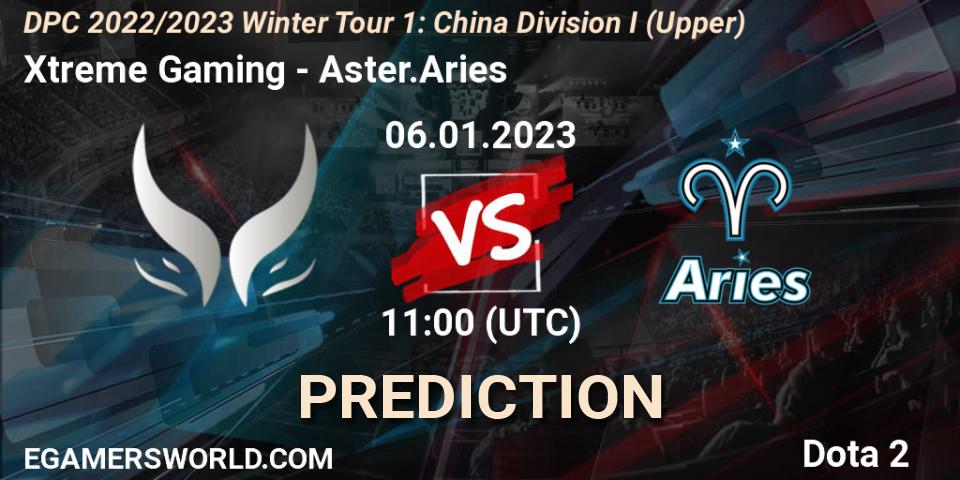 Xtreme Gaming contre Aster.Aries : prédiction de match. 06.01.23. Dota 2, DPC 2022/2023 Winter Tour 1: CN Division I (Upper)