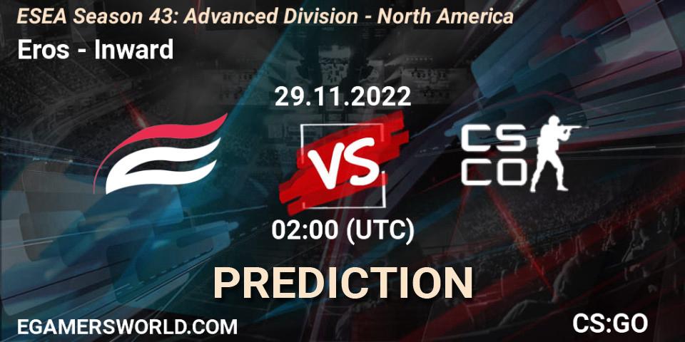 Eros contre Inward : prédiction de match. 29.11.22. CS2 (CS:GO), ESEA Season 43: Advanced Division - North America