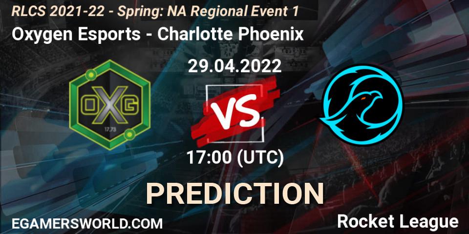 Oxygen Esports contre Charlotte Phoenix : prédiction de match. 29.04.22. Rocket League, RLCS 2021-22 - Spring: NA Regional Event 1