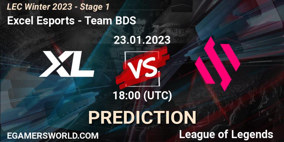 Excel Esports contre Team BDS : prédiction de match. 23.01.2023 at 18:00. LoL, LEC Winter 2023 - Stage 1