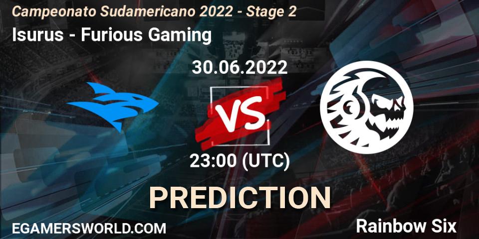 Isurus contre Furious Gaming : prédiction de match. 30.06.2022 at 23:00. Rainbow Six, Campeonato Sudamericano 2022 - Stage 2