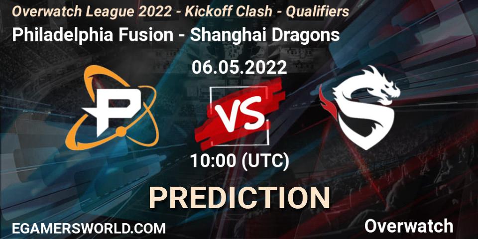 Philadelphia Fusion contre Shanghai Dragons : prédiction de match. 20.05.22. Overwatch, Overwatch League 2022 - Kickoff Clash - Qualifiers