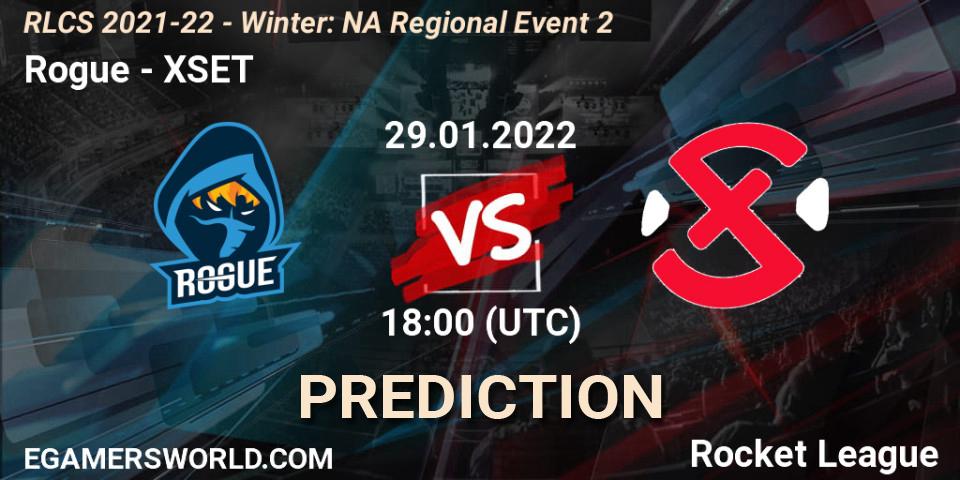 Rogue contre XSET : prédiction de match. 29.01.2022 at 18:00. Rocket League, RLCS 2021-22 - Winter: NA Regional Event 2