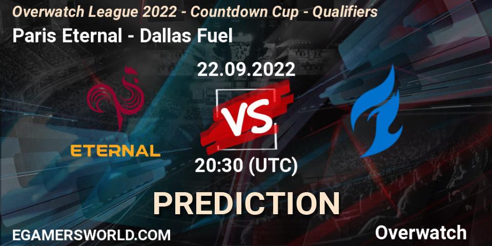 Paris Eternal contre Dallas Fuel : prédiction de match. 25.09.22. Overwatch, Overwatch League 2022 - Countdown Cup - Qualifiers