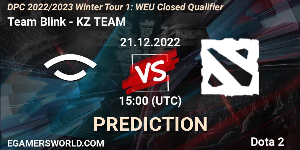Team Blink contre KZ TEAM : prédiction de match. 21.12.22. Dota 2, DPC 2022/2023 Winter Tour 1: WEU Closed Qualifier