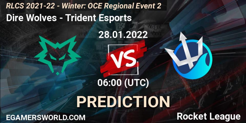 Dire Wolves contre Trident Esports : prédiction de match. 28.01.2022 at 06:00. Rocket League, RLCS 2021-22 - Winter: OCE Regional Event 2