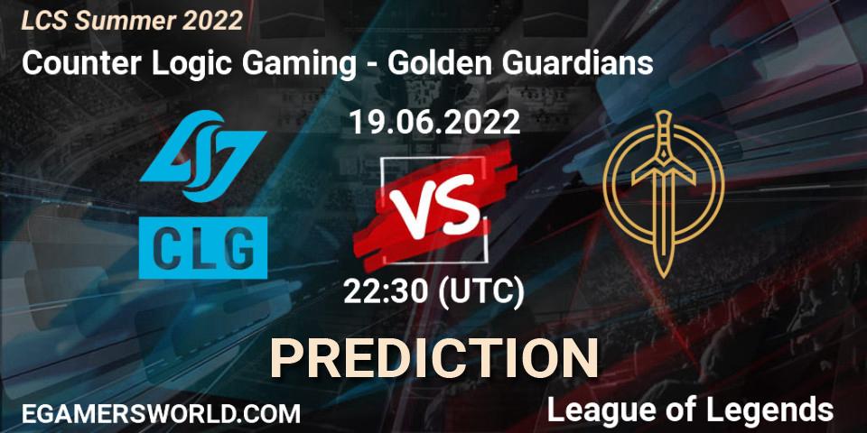 Counter Logic Gaming contre Golden Guardians : prédiction de match. 19.06.22. LoL, LCS Summer 2022