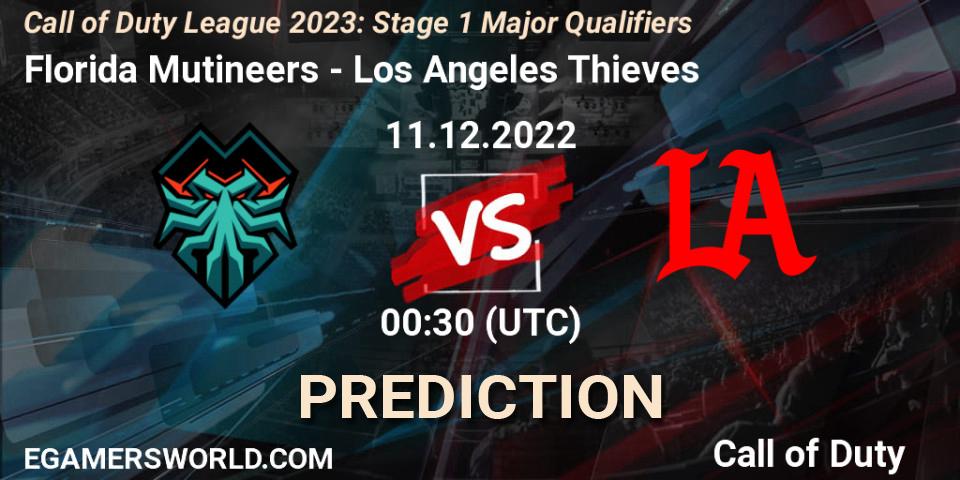 Florida Mutineers contre Los Angeles Thieves : prédiction de match. 11.12.2022 at 00:30. Call of Duty, Call of Duty League 2023: Stage 1 Major Qualifiers