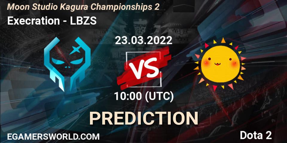 Execration contre LBZS : prédiction de match. 23.03.2022 at 10:19. Dota 2, Moon Studio Kagura Championships 2