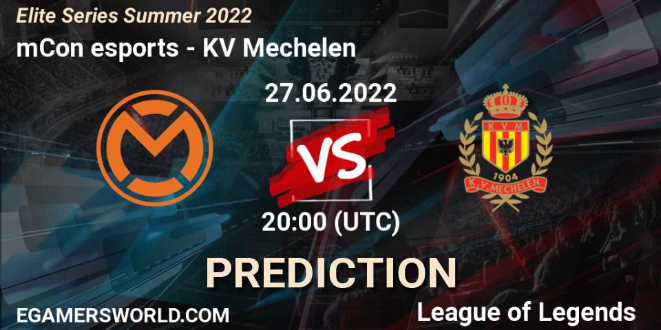 mCon esports contre KV Mechelen : prédiction de match. 27.06.2022 at 20:55. LoL, Elite Series Summer 2022
