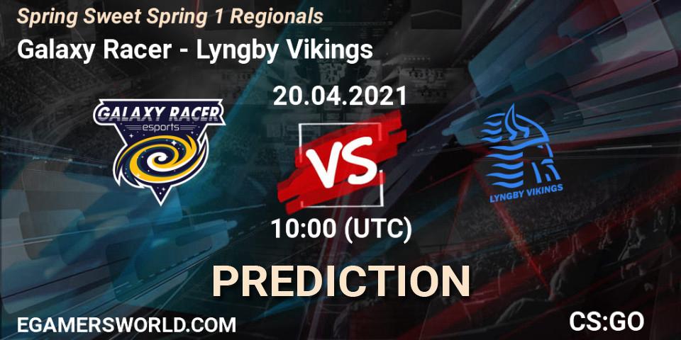 Galaxy Racer contre Lyngby Vikings : prédiction de match. 20.04.2021 at 10:00. Counter-Strike (CS2), Spring Sweet Spring 1 Regionals