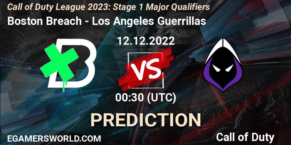 Boston Breach contre Los Angeles Guerrillas : prédiction de match. 12.12.2022 at 00:30. Call of Duty, Call of Duty League 2023: Stage 1 Major Qualifiers