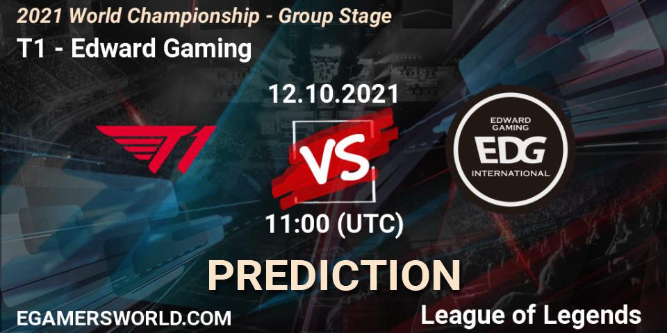 T1 contre Edward Gaming : prédiction de match. 12.10.2021 at 11:00. LoL, 2021 World Championship - Group Stage
