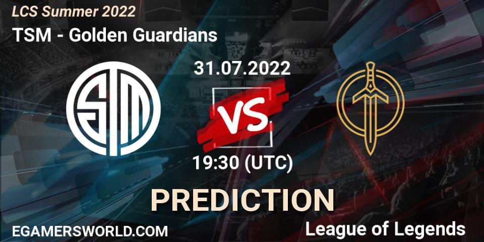TSM contre Golden Guardians : prédiction de match. 31.07.22. LoL, LCS Summer 2022