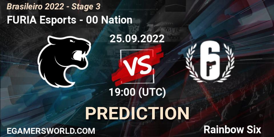 FURIA Esports contre 00 Nation : prédiction de match. 25.09.2022 at 19:00. Rainbow Six, Brasileirão 2022 - Stage 3
