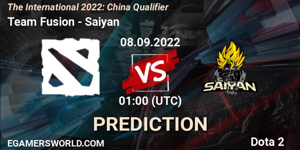 Team Fusion contre Saiyan : prédiction de match. 08.09.22. Dota 2, The International 2022: China Qualifier