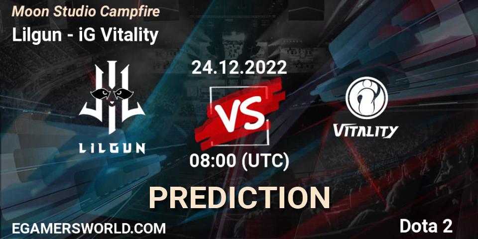 Lilgun contre iG Vitality : prédiction de match. 24.12.2022 at 08:19. Dota 2, Moon Studio Campfire
