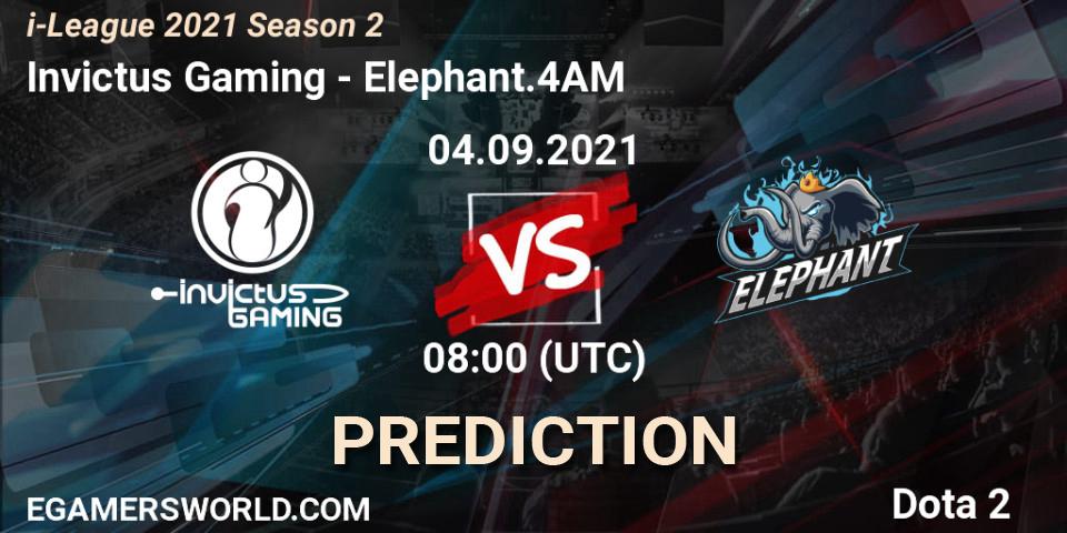 Invictus Gaming contre Elephant.4AM : prédiction de match. 04.09.2021 at 08:24. Dota 2, i-League 2021 Season 2