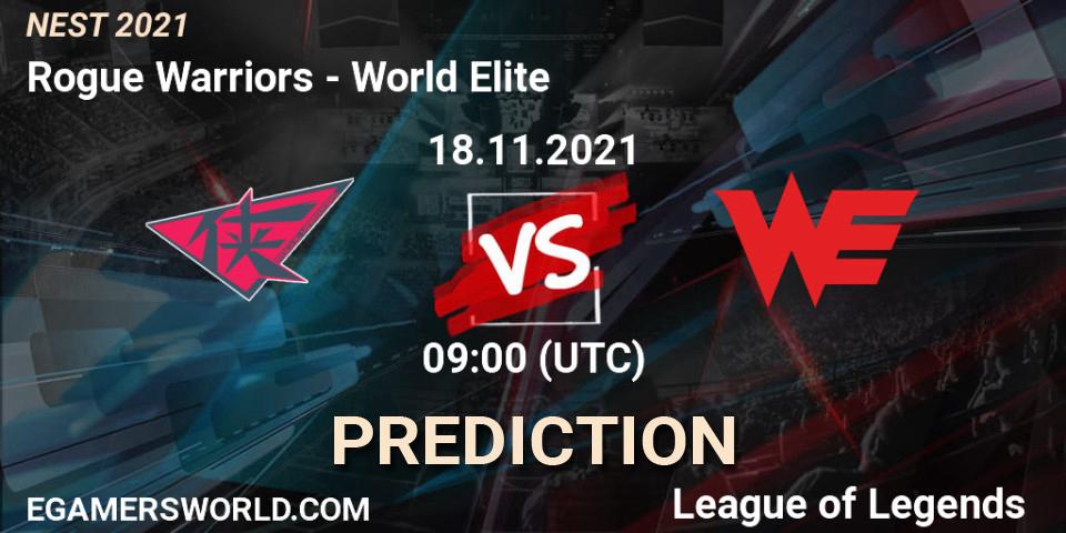 Rogue Warriors contre World Elite : prédiction de match. 18.11.21. LoL, NEST 2021