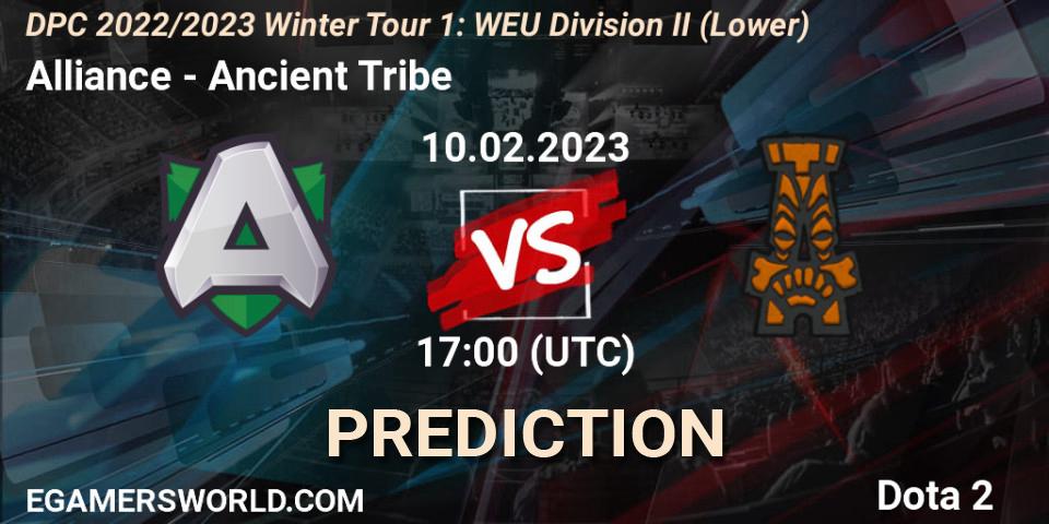 Alliance contre Ancient Tribe : prédiction de match. 10.02.23. Dota 2, DPC 2022/2023 Winter Tour 1: WEU Division II (Lower)
