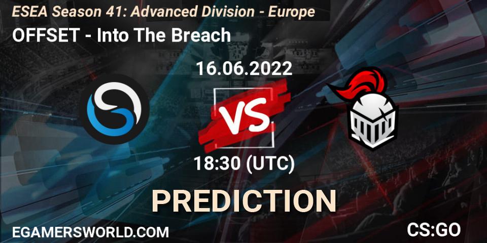 OFFSET contre Into The Breach : prédiction de match. 16.06.22. CS2 (CS:GO), ESEA Season 41: Advanced Division - Europe
