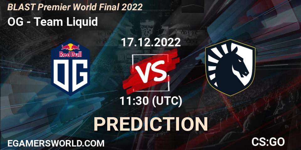 OG contre Team Liquid : prédiction de match. 17.12.22. CS2 (CS:GO), BLAST Premier World Final 2022