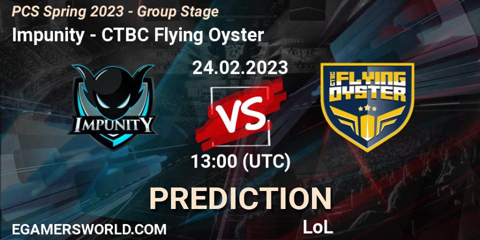 Impunity contre CTBC Flying Oyster : prédiction de match. 10.02.23. LoL, PCS Spring 2023 - Group Stage