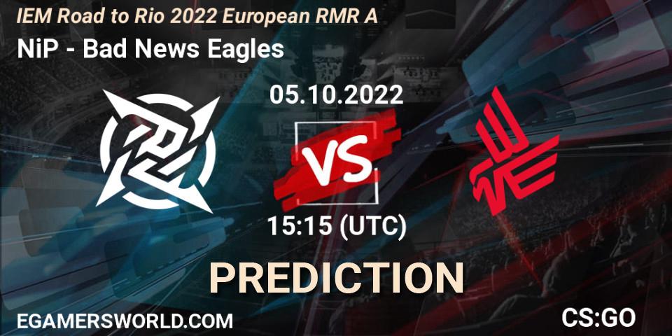 NiP contre Bad News Eagles : prédiction de match. 05.10.22. CS2 (CS:GO), IEM Road to Rio 2022 European RMR A