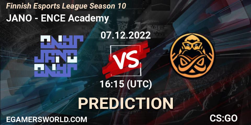 JANO contre ENCE Academy : prédiction de match. 07.12.22. CS2 (CS:GO), Finnish Esports League Season 10