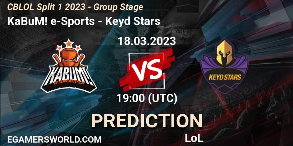 KaBuM! e-Sports contre Keyd Stars : prédiction de match. 18.03.23. LoL, CBLOL Split 1 2023 - Group Stage