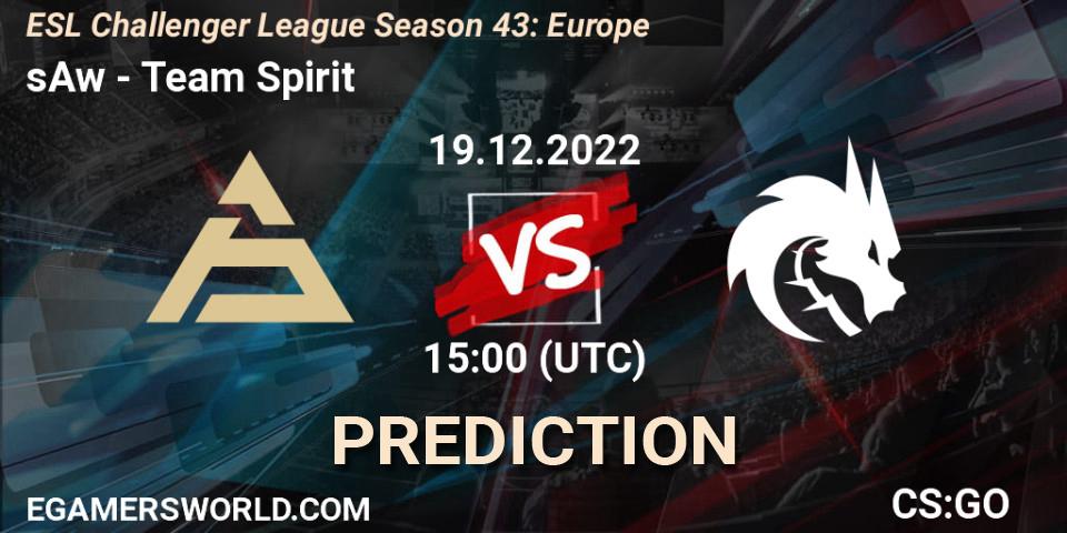 sAw contre Team Spirit : prédiction de match. 19.12.22. CS2 (CS:GO), ESL Challenger League Season 43: Europe