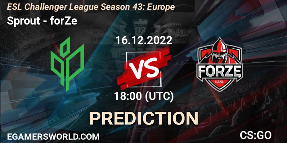 Sprout contre forZe : prédiction de match. 16.12.22. CS2 (CS:GO), ESL Challenger League Season 43: Europe