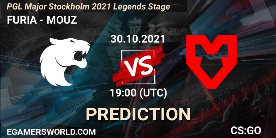 FURIA contre MOUZ : prédiction de match. 30.10.21. CS2 (CS:GO), PGL Major Stockholm 2021 Legends Stage