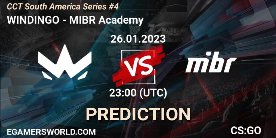 WINDINGO contre MIBR Academy : prédiction de match. 26.01.2023 at 23:00. Counter-Strike (CS2), CCT South America Series #4