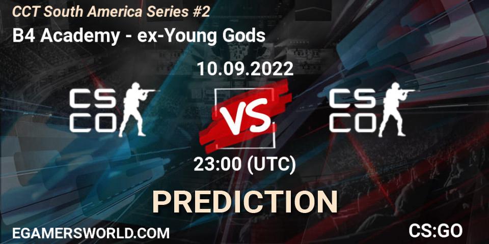 B4 Academy contre ex-Young Gods : prédiction de match. 11.09.2022 at 00:25. Counter-Strike (CS2), CCT South America Series #2