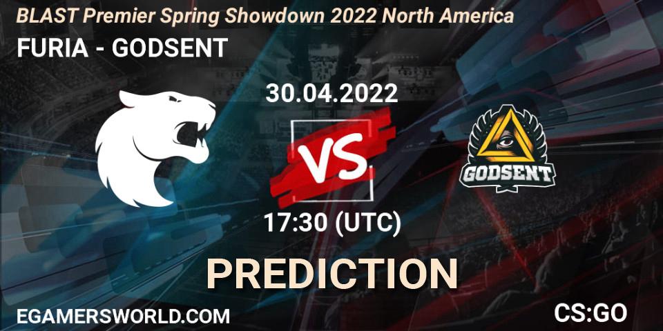 FURIA contre GODSENT : prédiction de match. 30.04.2022 at 16:55. Counter-Strike (CS2), BLAST Premier Spring Showdown 2022 North America
