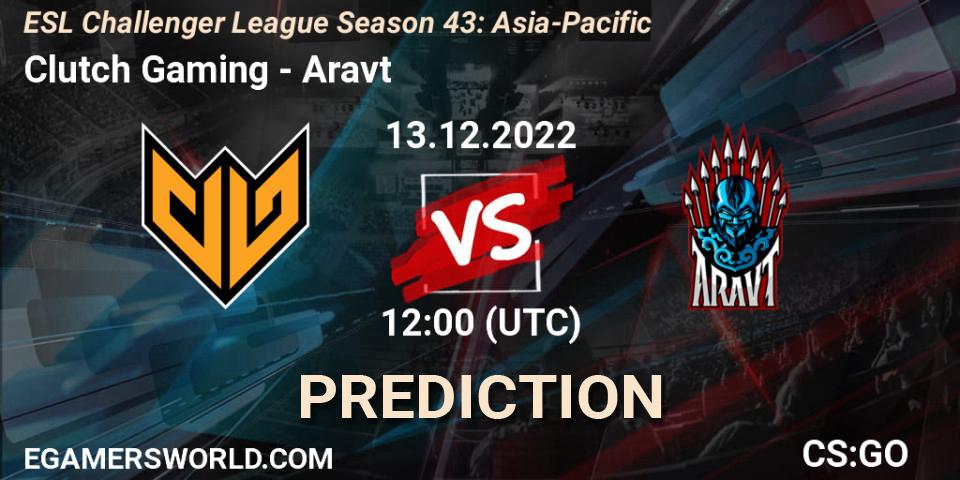 Clutch Gaming contre Aravt : prédiction de match. 13.12.22. CS2 (CS:GO), ESL Challenger League Season 43: Asia-Pacific
