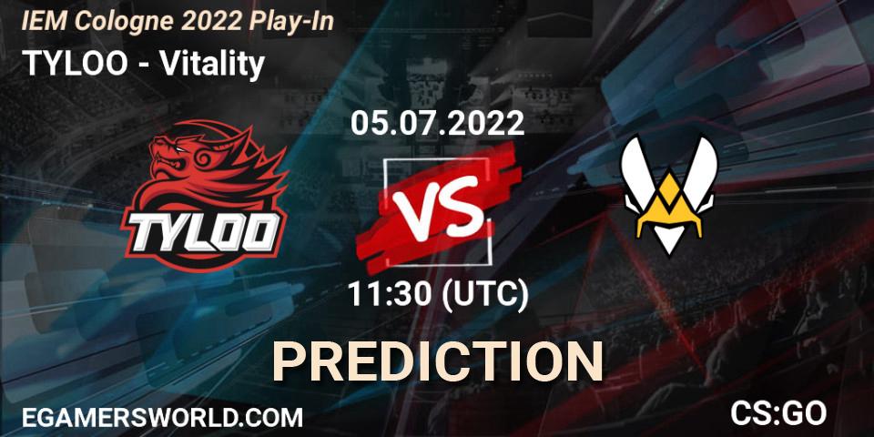 TYLOO contre Vitality : prédiction de match. 05.07.2022 at 12:20. Counter-Strike (CS2), IEM Cologne 2022 Play-In