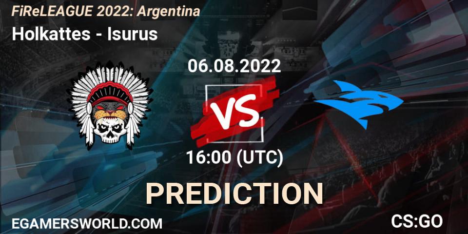 Holkattes contre Isurus : prédiction de match. 06.08.2022 at 16:15. Counter-Strike (CS2), FiReLEAGUE 2022: Argentina