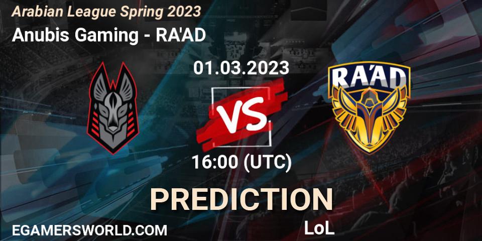 Anubis Gaming contre RA'AD : prédiction de match. 08.02.23. LoL, Arabian League Spring 2023
