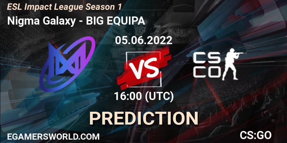 Galaxy Racer Female contre BIG EQUIPA : prédiction de match. 05.06.2022 at 16:00. Counter-Strike (CS2), ESL Impact League Season 1