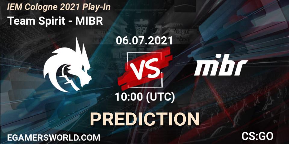 Team Spirit contre MIBR : prédiction de match. 06.07.2021 at 10:00. Counter-Strike (CS2), IEM Cologne 2021 Play-In