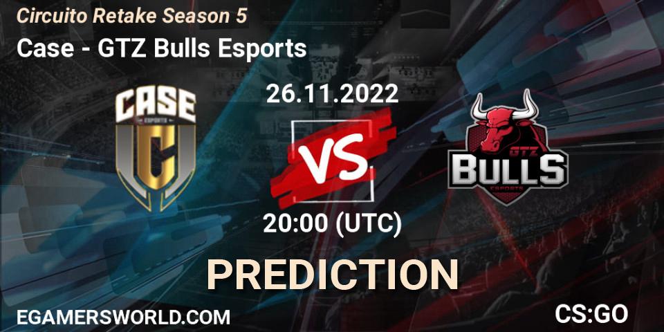 Case contre GTZ Bulls Esports : prédiction de match. 26.11.22. CS2 (CS:GO), Circuito Retake Season 5